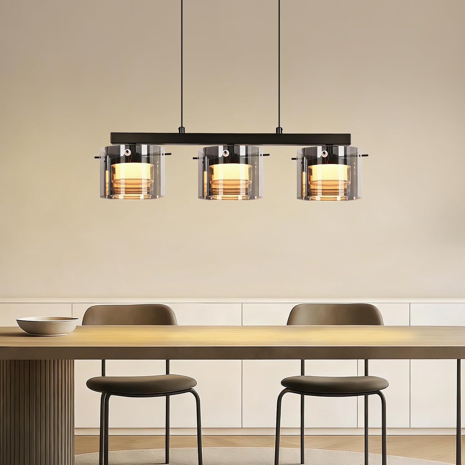 NETTLIFE 3-lamppuinen LED-lasiriippuvalaisin