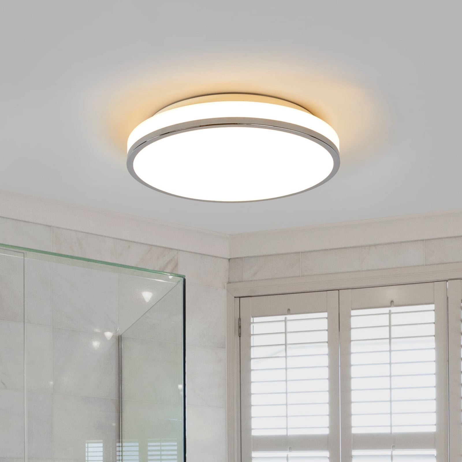 Lyss Round LED-kattovalaisin IP44 Ø34 kromi - Lindby