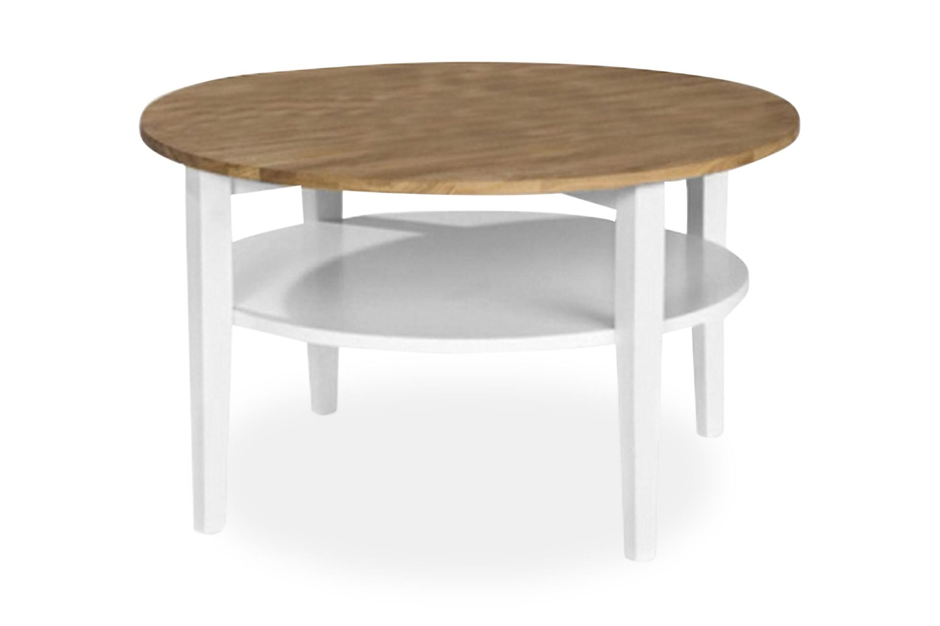 Sohvapöytä Tranås 80 cm Pyöreä Tammi/Valkoinen