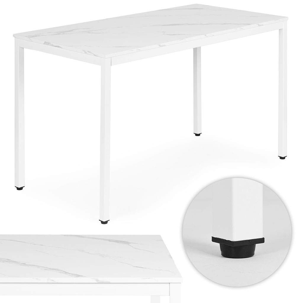 Keittiön ruokapöytä tai työpöytä – 120x60 cm, valkoinen marmori
